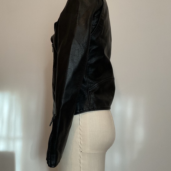 BlankNYC Black Moto Semi fitted Vegan Leather Jacket - Picture 6 of 14